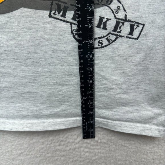 Vintage Disney Mickey Mouse T-Shirt XL Grey Graphic Short Sleeve Long Hem - Picture 7 of 9